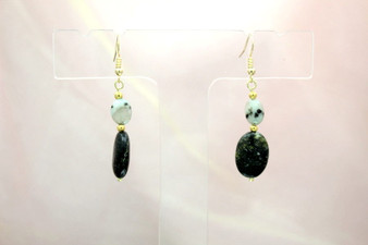 Jadeite and Kiwi Calcite Earrings
