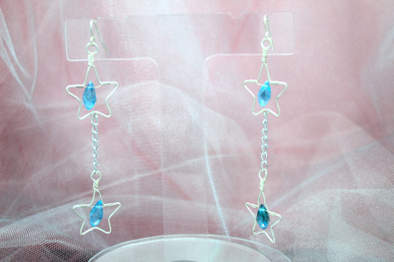 Falling Stars Blue Earrings