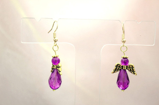 Purple Angel Earrings
