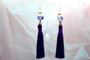 Purple Oriental Tassel Earrings