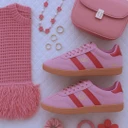 Pink Red Suede