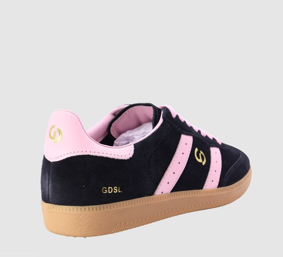 Navy Pink Suede