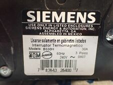 Siemens Blh B330H 3 Pole 30 Amp 22Ka Bolt On 240 Volt Circuit Breaker