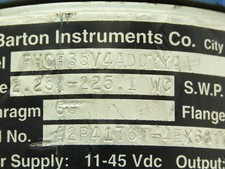 Barton Instruments Fhcf35V4Adcyyaa Pressure Transmitter 2.2-225 Wc Type ...