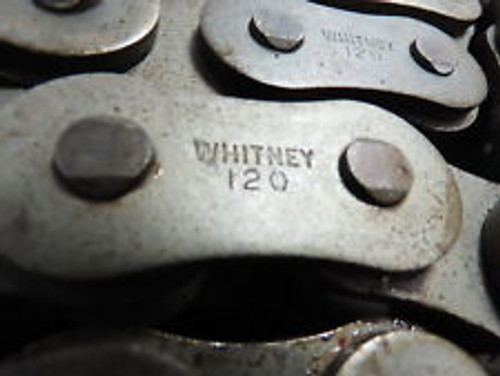 Whitney 120-2 Riv Riveted 2-Strand Double Roller Chain #120 1 1/2" Pitch 10'