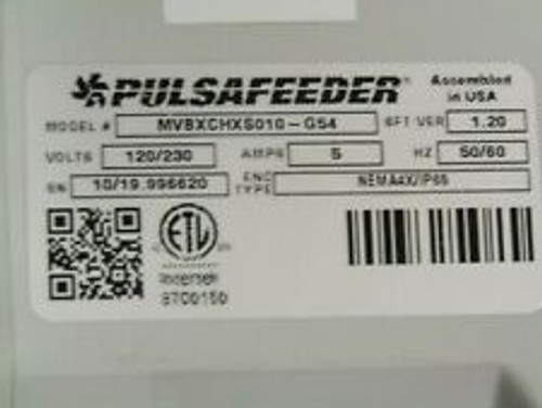 Pulsafeeder 5 Amp Microvision Boiler Controller 250 Vac 60 Hz Mvbxchxs010-G54