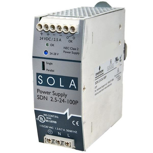 Sdn2.5-24-100P Sola 2.5A 115/230Vac 24Vdc W/ Pf Correction Power Supply