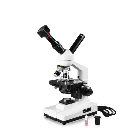 dual view compound microscope, 5.0mp wifi digital eyepiece camera