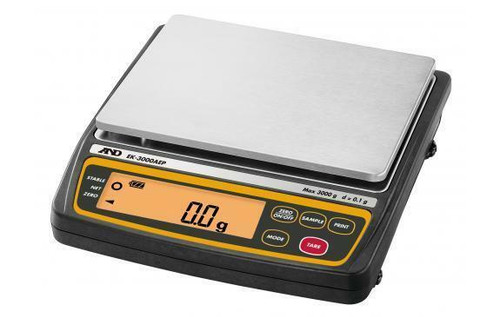 a&d ek-3000aep portable balance, 3000g x 0.1g w/ external calibration