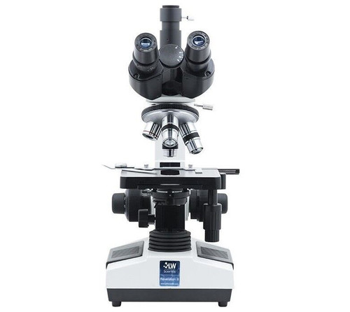 lw scientific revelation lll din 4 objective achromatic trinocular microscope