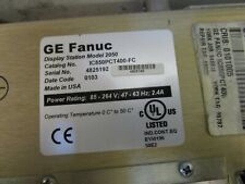 Ge / Fanuc Ic850Pct400-Fc Model 2050 Display Station Interface Panel