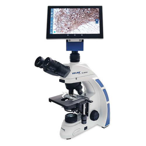 velab ve-300pad biological binocular microscope 10.1" integrated tablet