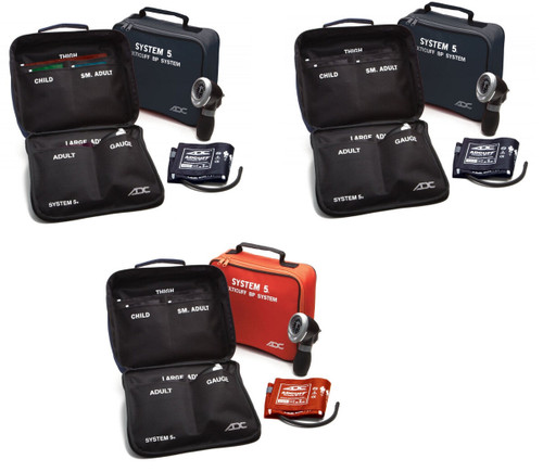 adc 740 system 5 portable sphygmomanometer blood pressure monitor kit w/ 5 cuff
