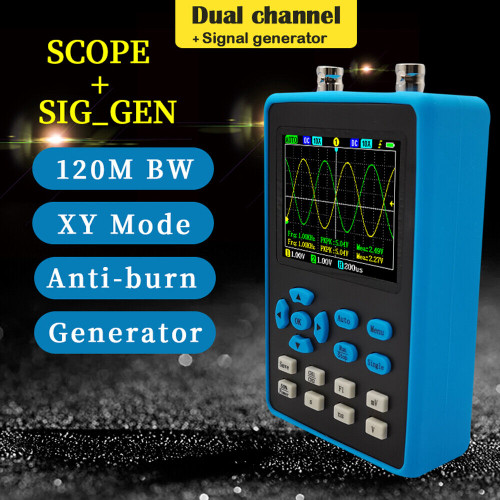 Dso2512G Dual Channel Handheld Oscilloscope Generator 120M Bandwidth 500Ms X7P9
