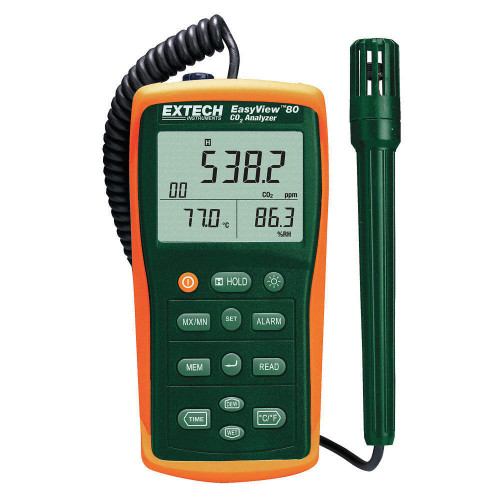 Extech Ea80 Indoor Air Analyzer, 1 To 6000 Ppm Co2