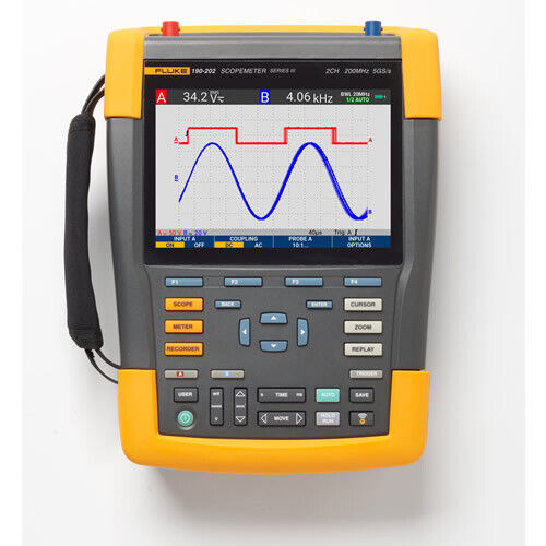 Fluke 190-202-Iii-S 2-Channel Color Scopemeter, Dmm, Scc-293, 200 Mhz