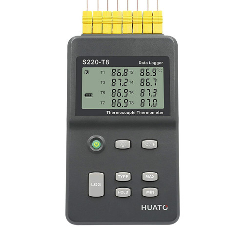 Eight Channel Thermocouple Data Logger, External Power Supply -200 To 1800°C