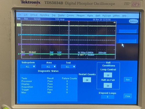 Tektronix Tds5034B 350 Mhz 5Gs/S Digital Phosphor Oscilloscope Options: Std