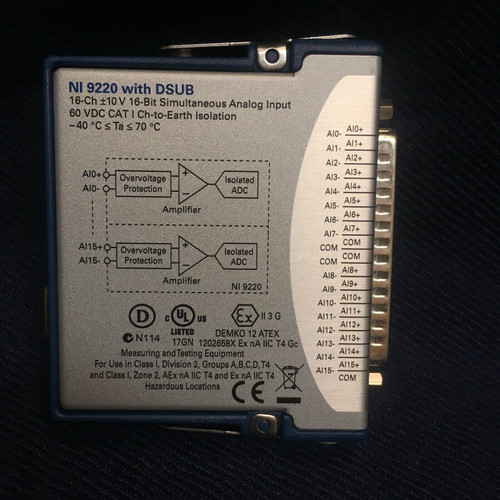 Ni 9220 16 Ai ±10 V 16 Bit 100 Ks/S Analog Input Module For Compactdaq Or Compac