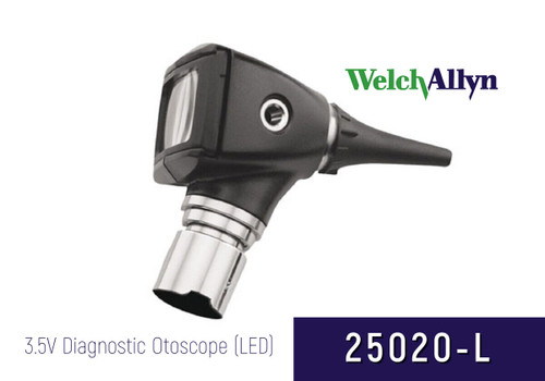 welch allyn 3.5 volt diagnostic fiber-optic otoscope # 25020l led -