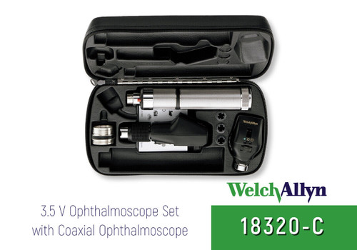 welch allyn 18320-c led ophthalmic set including coaxial ophthalmoscope