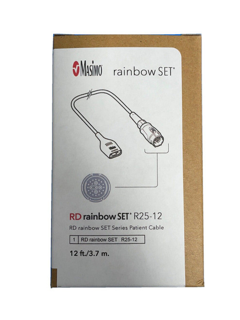 masimo oem r25-12 patient cable for spo2 reusable, 10 ft.