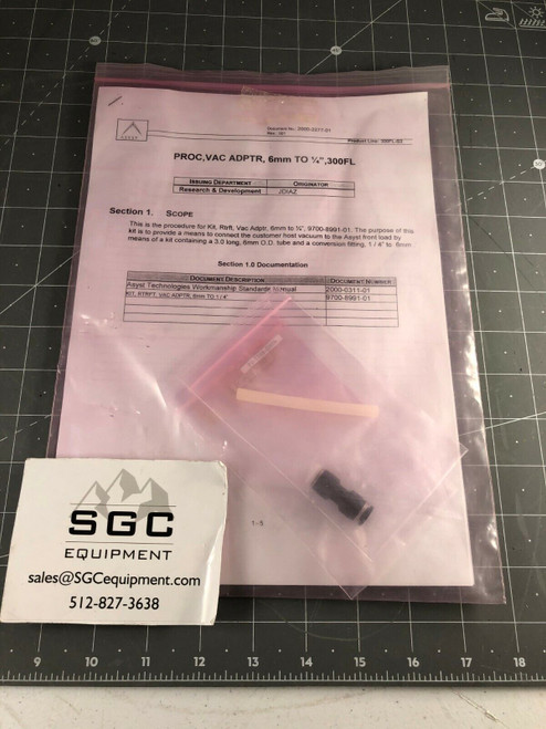 Asyst Technologies 9700-8991-01 Kit Rtrft, Vac Adapter, 6Mm To 1/4" W/ Manual