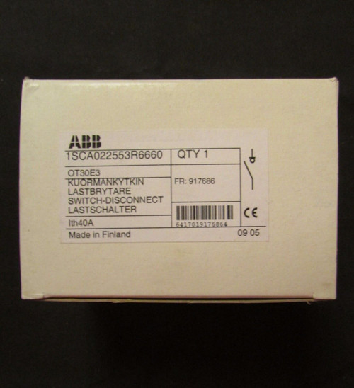 Abb Ot30E3 3 Pole 30 Amp Disconnect Switch 1Sca022553R6660