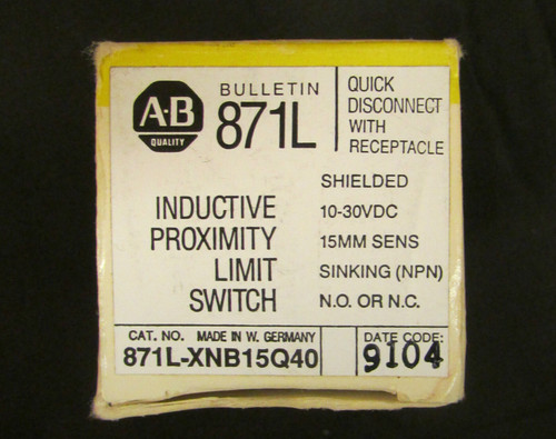 Allen Bradley Inductive Proximity Limit Switch 10-30 Vdc 871L Xnb15Q40