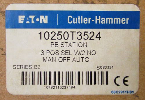 Eaton Cutler Hammer 10250T3524 3 Pos Push Button Station Manual Selector Switch