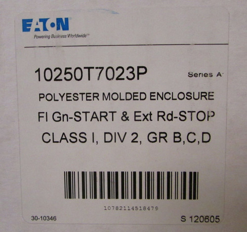 Eaton Cutler Hammer 10250T7023P Start Stop Polyester Push Button Control Station