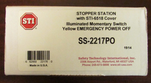 Sti Ss 2217P0 Illum. Momentary Yellow Emergency Power Off Station Sti 6518 Cover