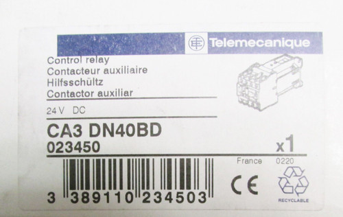 Telemecanique Control Relay Ca3 Dn40Bd 24V