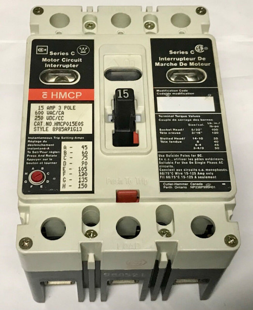 Cutler Hammer Hmcp015E0S 15 Amp Hmcp Visa View Motor Circuit