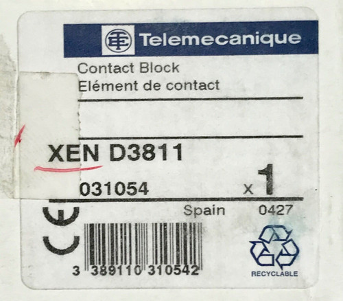 Schneider Electric Xen D3811 Pushbutton Pendant Station Dual Contact Block