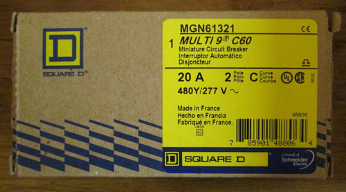 Square D Merlin Gerin Multi 9 C60 Circuit Breaker 2 Pole 20 Amp Mgn61321