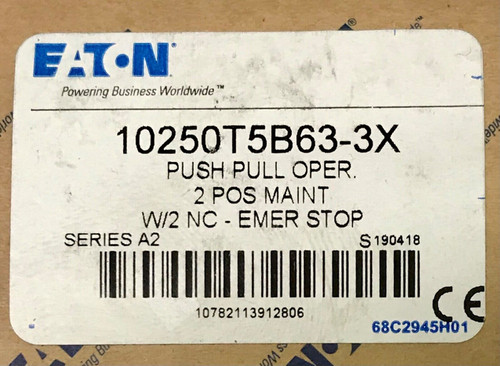 Cutler Hammer 10250T5B6 3X Red Emergency Stop 2 Position Maintained Push