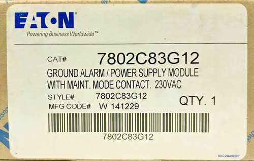 Eaton Digitrip 520M Trip Unit Ground Alarm 230Vac Power Supply Module 7802C83G12