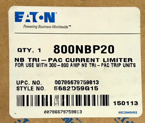 Cutler Hammer 800Nbp20 Nb Tri-Pac Current Limiter Fuse 5682D59G15