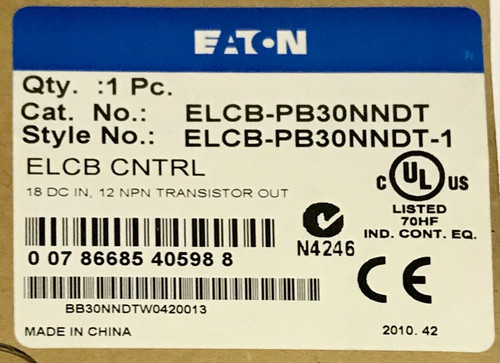 Eaton Elcb Pb30Nndt 18 Dc Input 12 Npn Transistor Out Elcb Controller