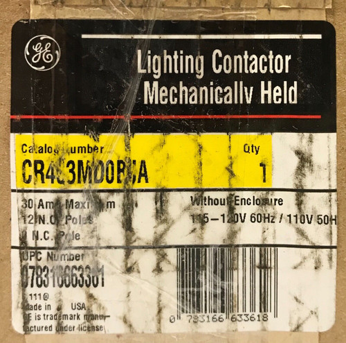 General Electric Cr463Md0Bja 30 Amp 110/115/120Vac 12No Poles Lighting Contactor