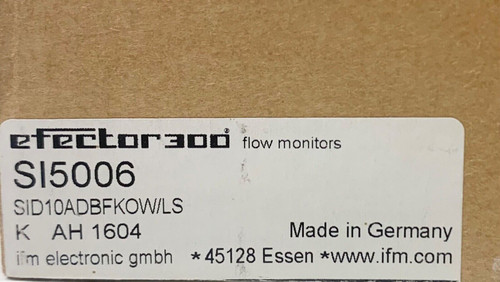 Ifm Efector 300 Si5006 Flow Monitor Sid10Adbfkow Ls K Ah 1604