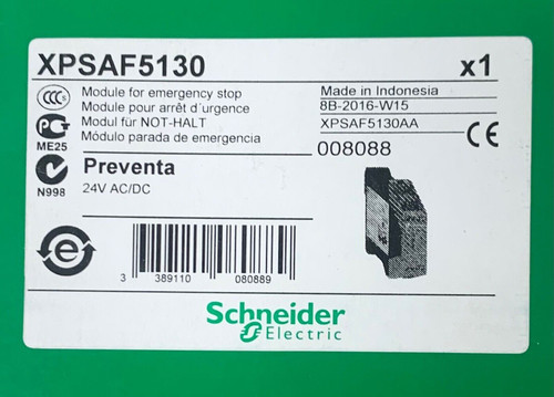 Schneider Eletric Xpsaf5130 Preventa 24 Vac Vdc Emergency Stop Module