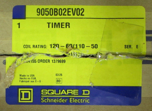 Square D 9050 Bo2E V02 110 120 V Timer Pneumatic Timing Relay