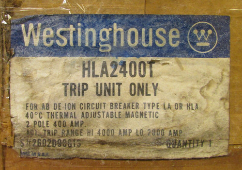 Westinghouse Hla2400T 2 Pole 400 Amp La Hla Trip Unit 2602D98G13
