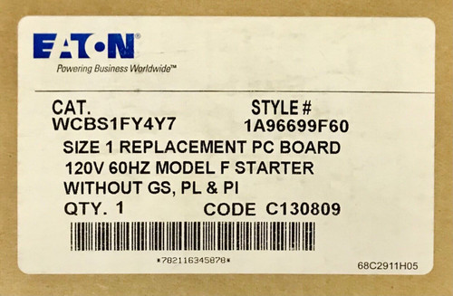 Cutler Hammer Wcbs1Fy4Y7 Size 1 Replacement Pc Starter Board Advantage