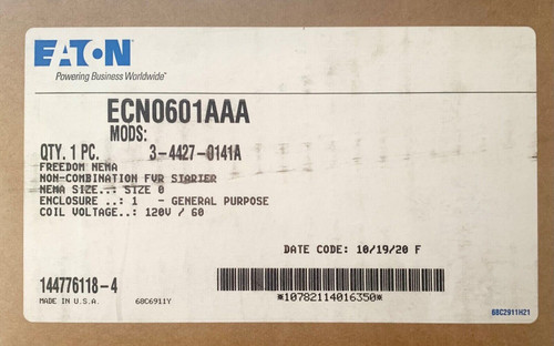 Eaton Ecn0601Aaa 120 Vac Size 0 An56Bn0 Reversing Starter Nema 1 Enclosure