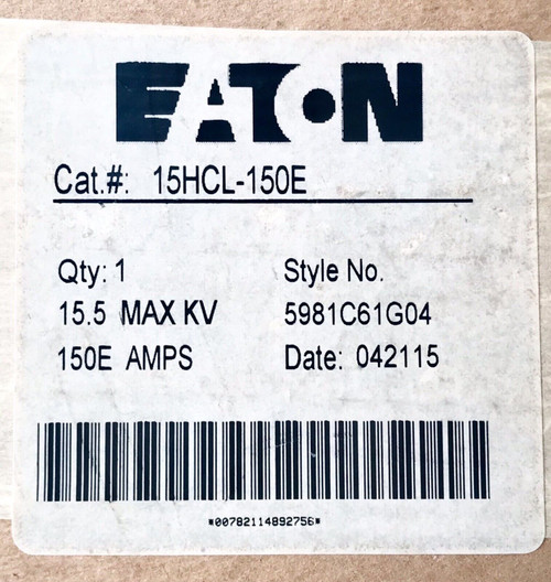 Eaton 15Hcl 150E 15.5 Max Kv 150E Amp Fuse 5981C61G04