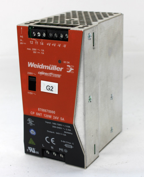 Weidmuller 8708670000 Power Supply 24V 5A