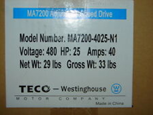 Teco-Westinghouse Ma7200-4025-N1 Drive 25Hp 40A